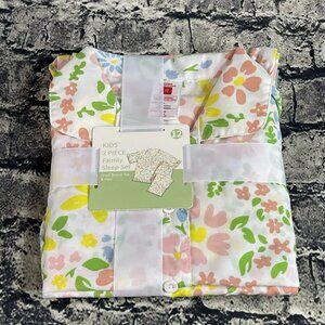 Family Sleep Kid's Girl's 12 Floral 2-Pc Short Sleeve Top & Pant PJ Set